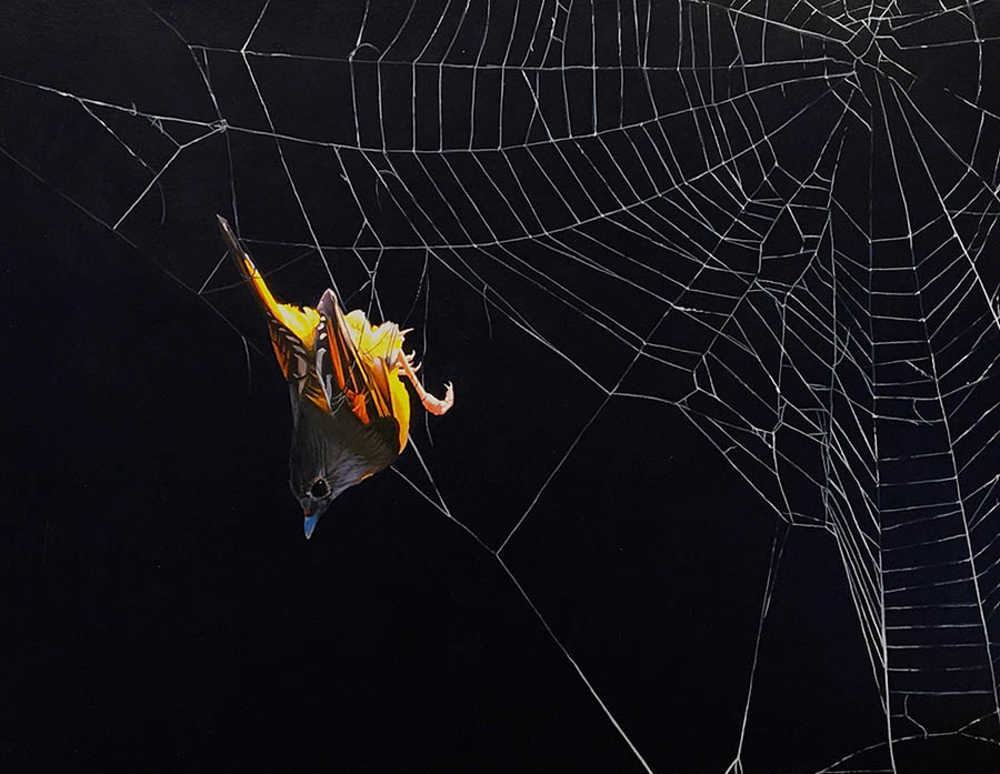 Josh Keyes "Dream Catcher" painting   for Midnight Garden 