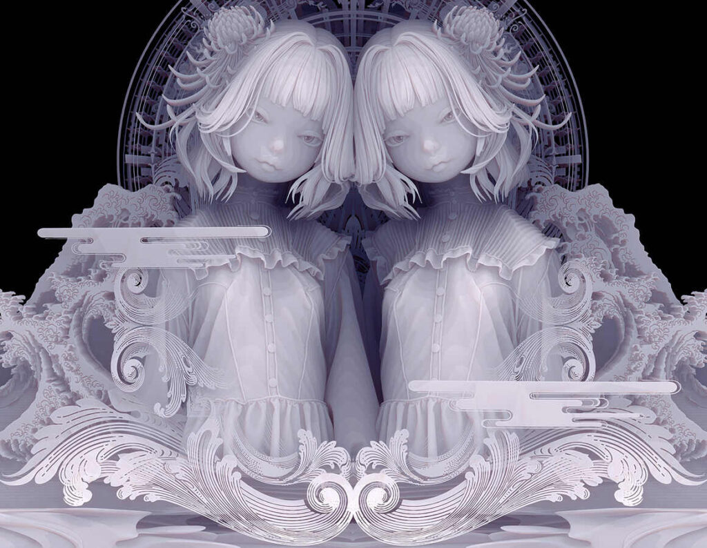 Kazuki Takamatsu
“These 2 are me” [Acrylic, acrylic gauche, medium, gesso on canvas]